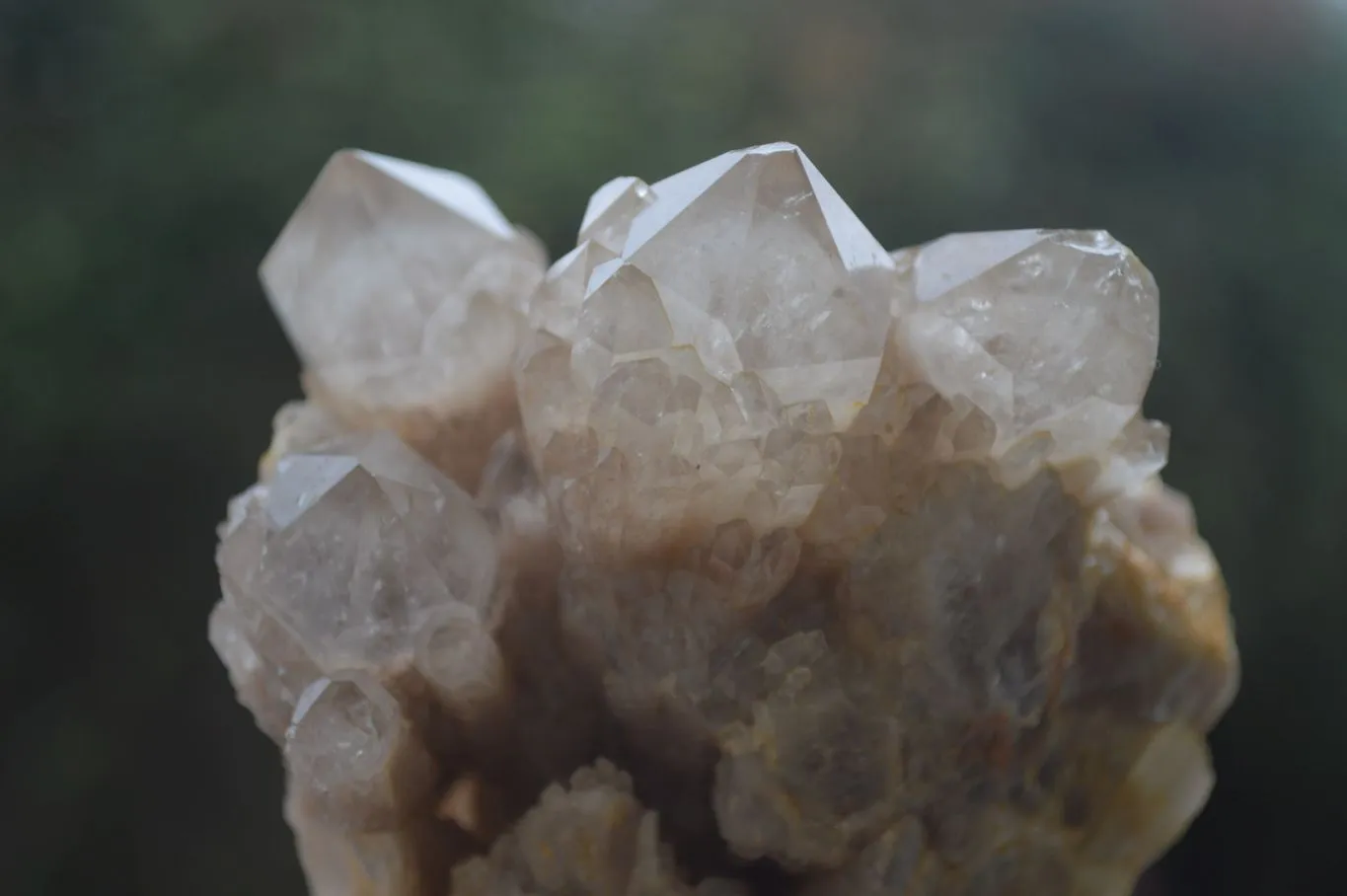 Natural White Phantom Smokey Quartz Clusters x 3 From Congo