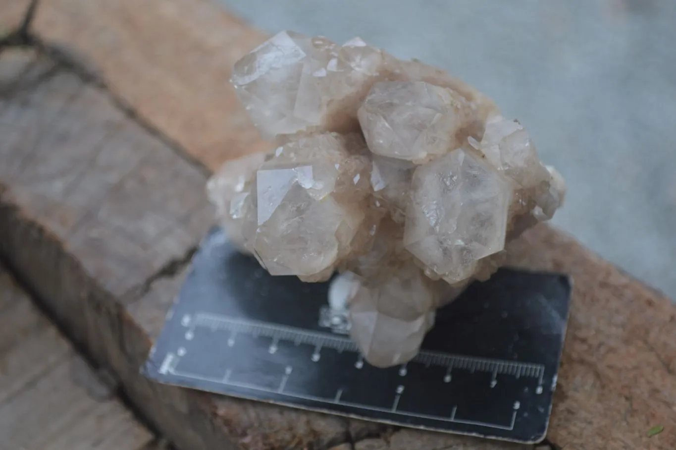 Natural White Phantom Smokey Quartz Clusters x 3 From Congo