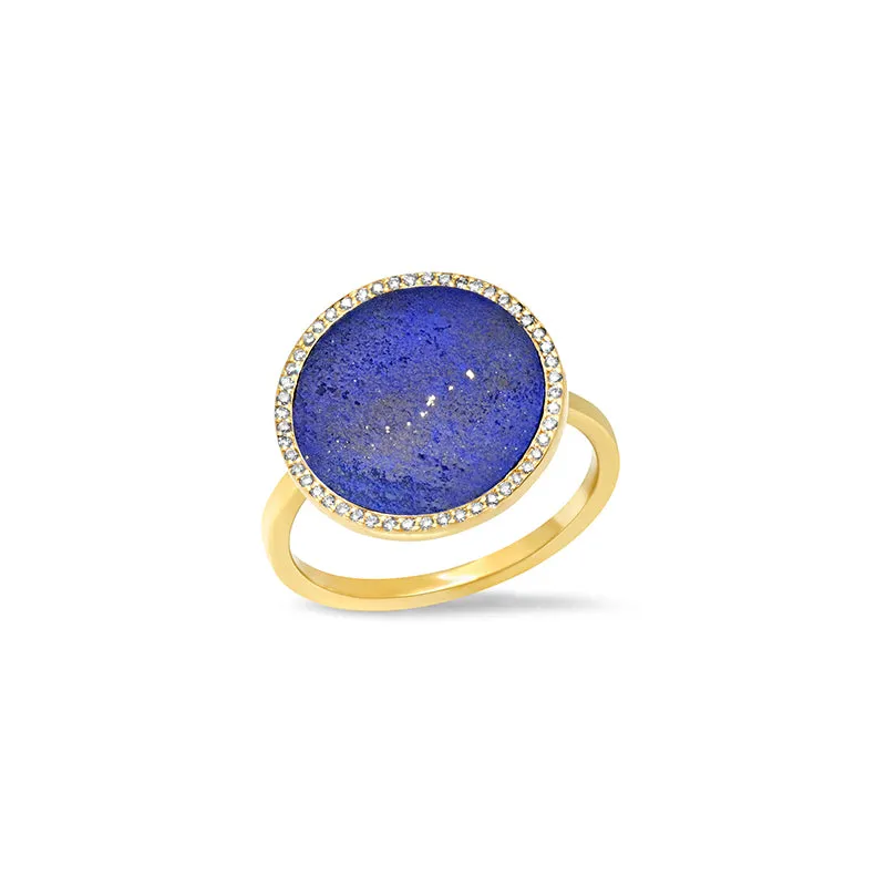 One-of-a-Kind Lapis Inlay Circle Ring