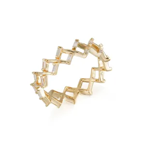 Orchid Gems Zig Zag Baguette Diamond Ring