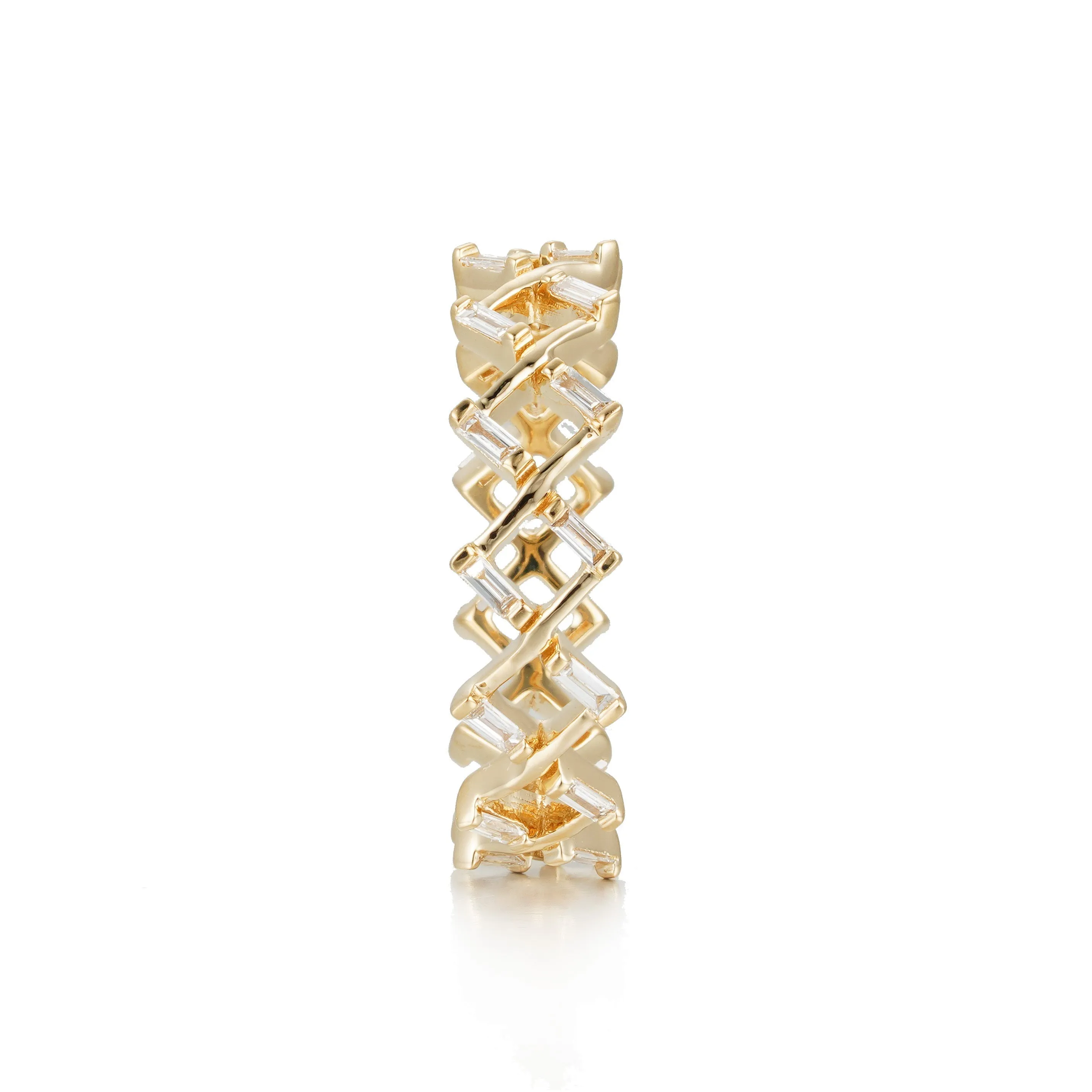 Orchid Gems Zig Zag Baguette Diamond Ring