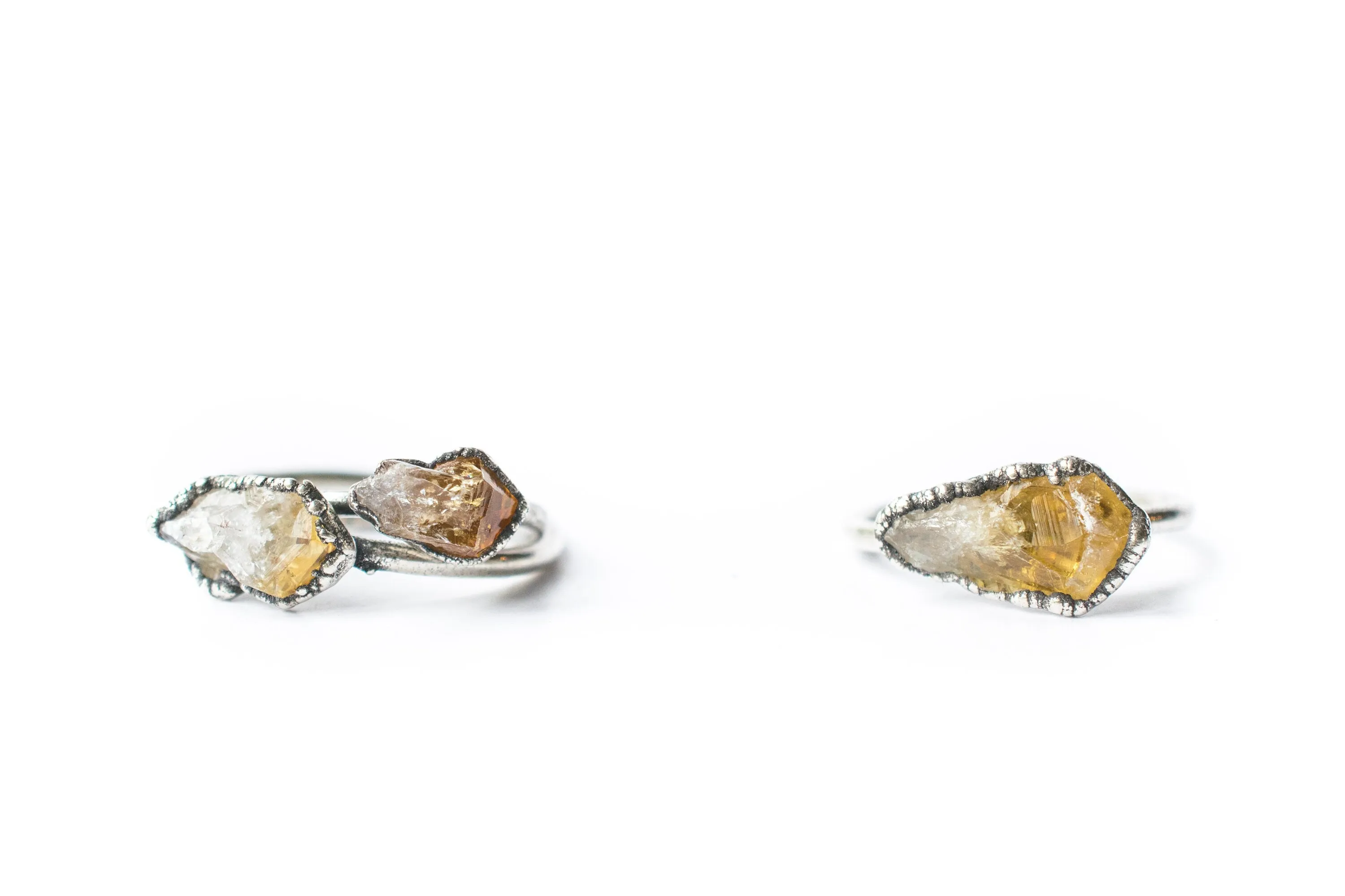 Oxidized Silver Citrine ring | Natural citrine ring