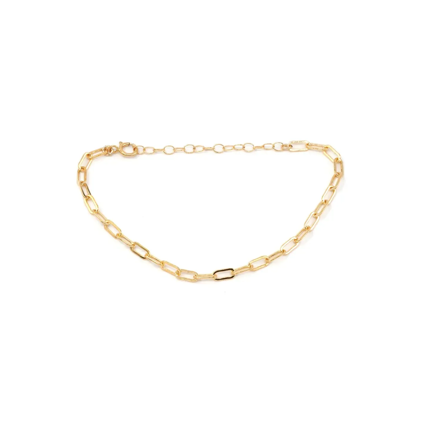 Paperclip Chain Bracelet, Gold Fill