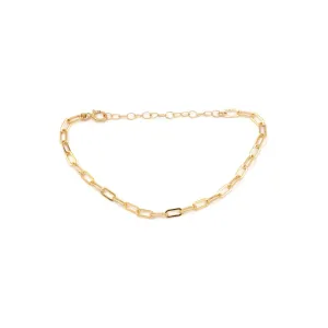 Paperclip Chain Bracelet, Gold Fill