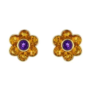 Pasquale Bruni 18K Gold Amethyst and Citrine Earrings