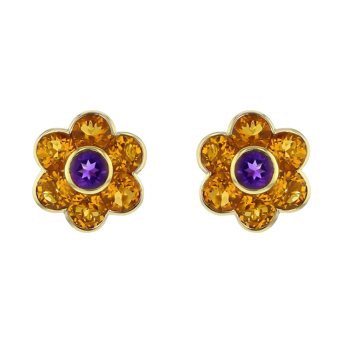 Pasquale Bruni 18K Gold Amethyst and Citrine Earrings