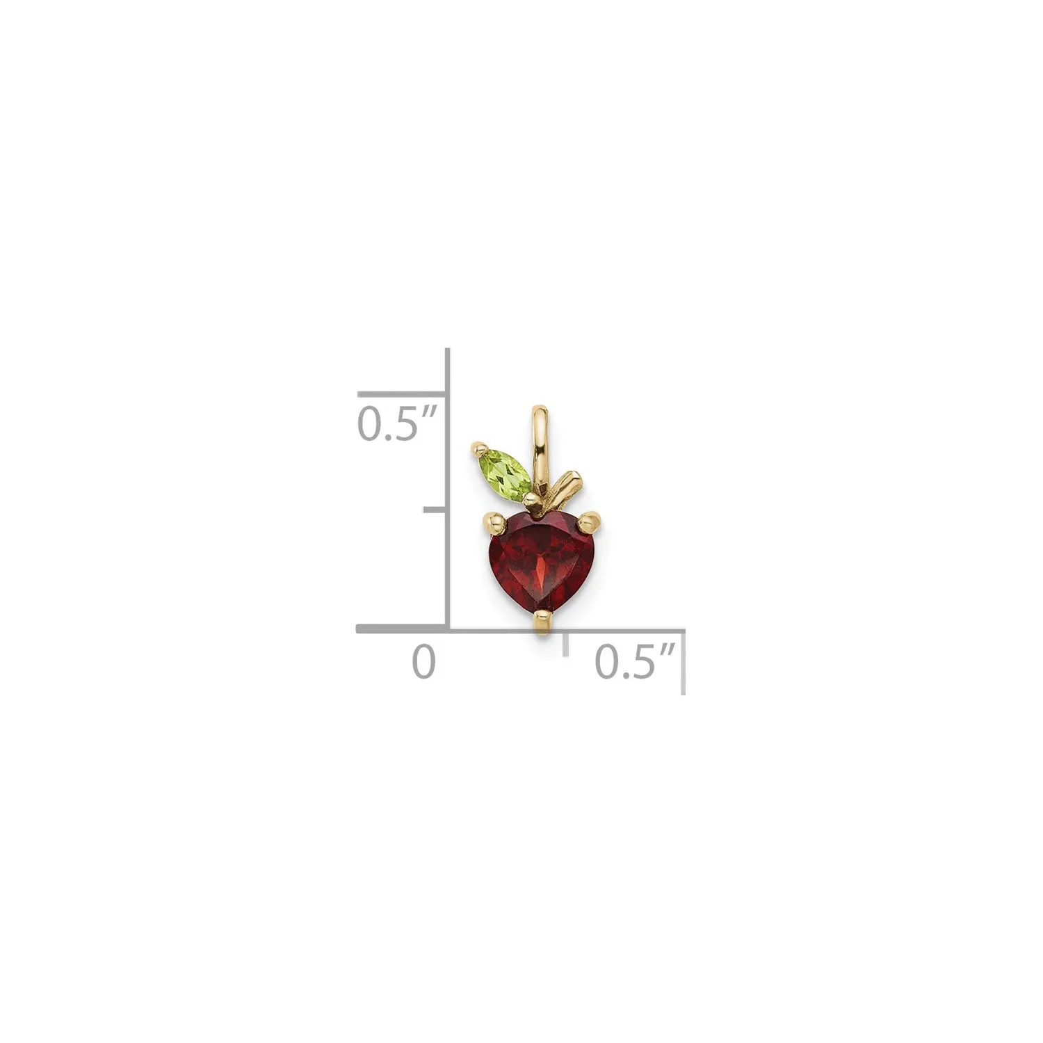 Peridot and Garnet Apple Pendant (14K)