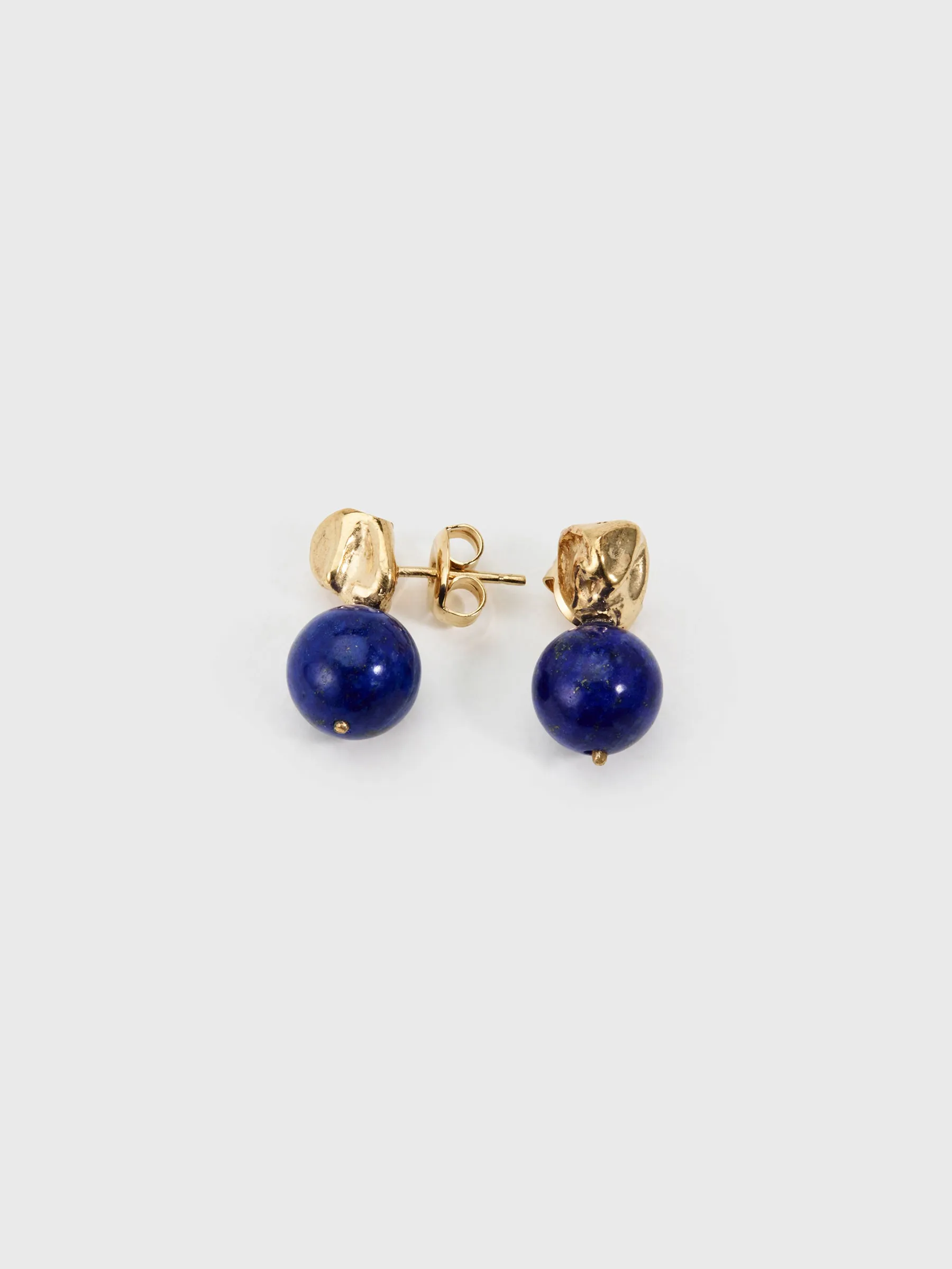 released from love stud & lapis drop earrings