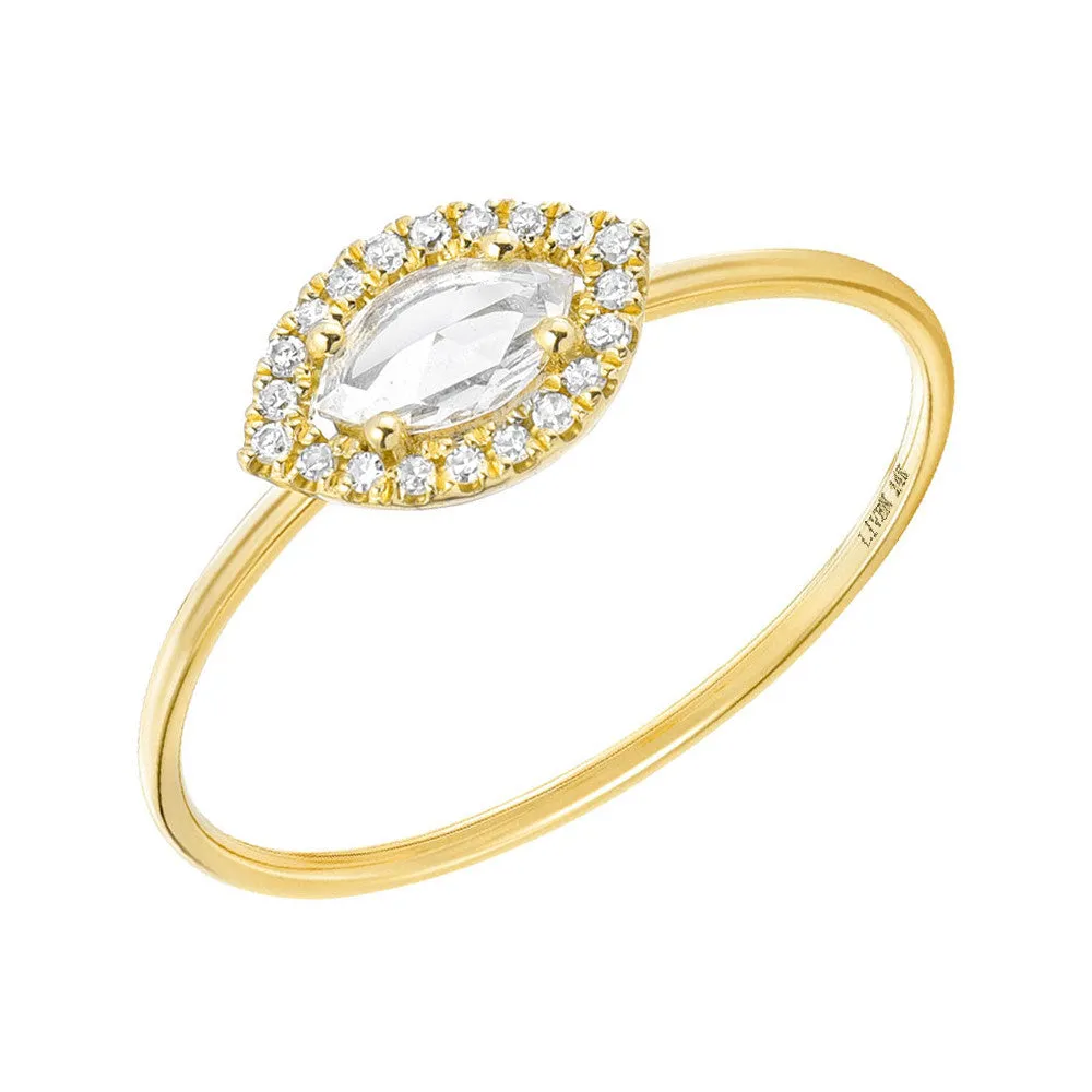 Rose Cut Marquise Halo Band