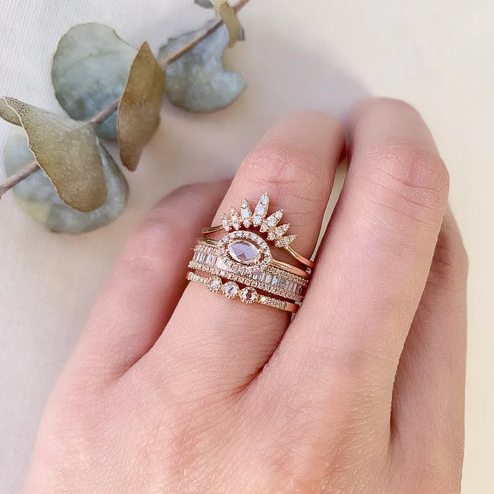 Rose Cut Marquise Halo Band