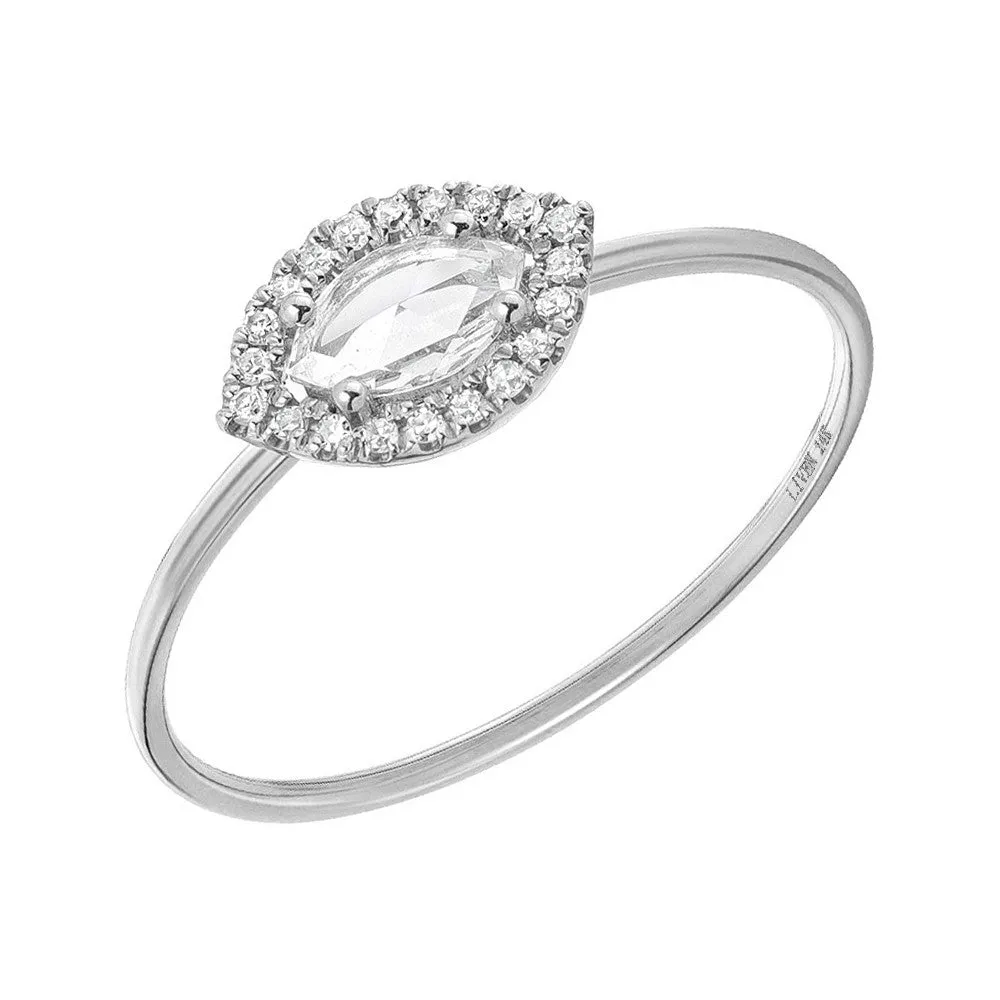 Rose Cut Marquise Halo Band