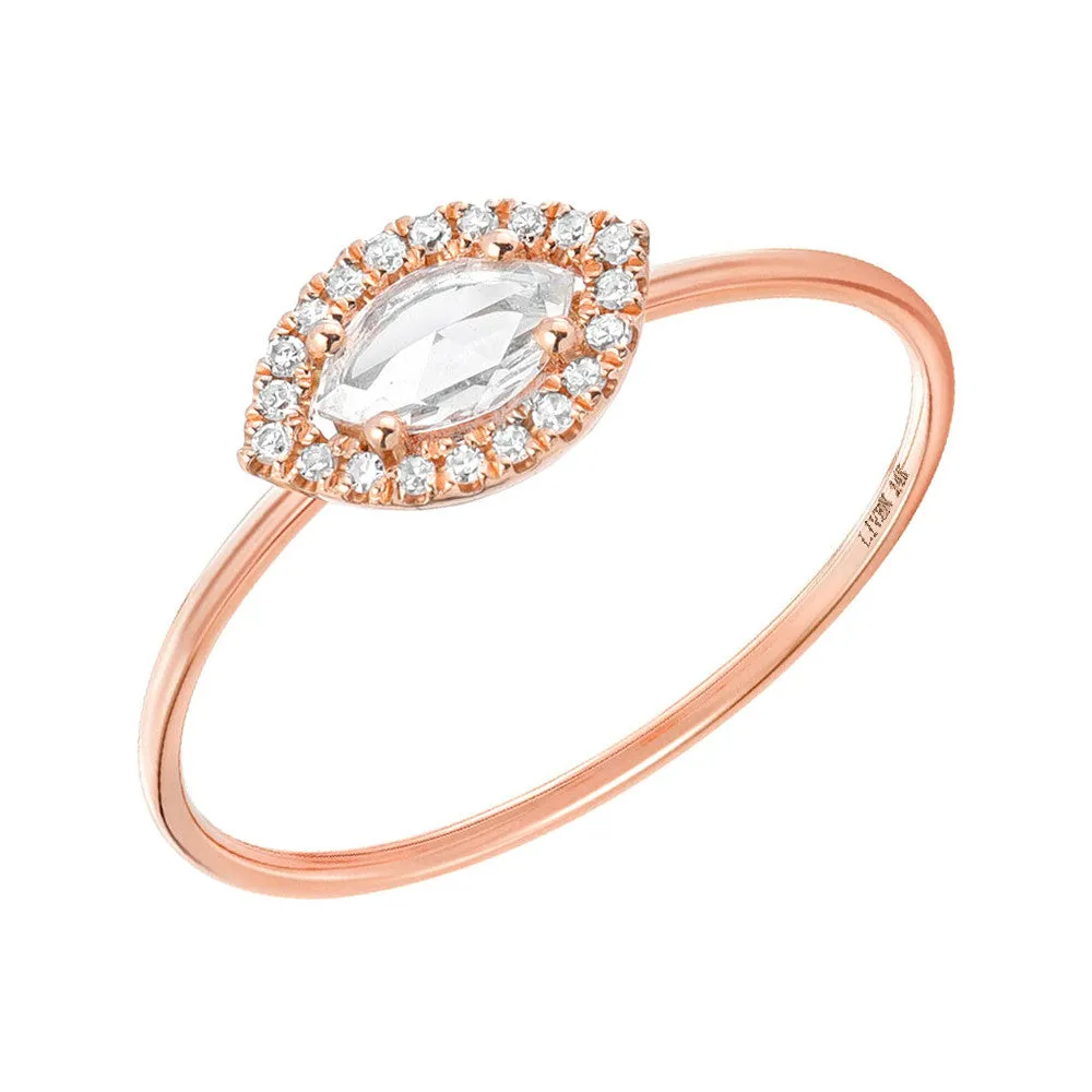 Rose Cut Marquise Halo Band