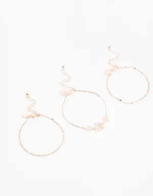 Rose Gold Bracelet 3-Pack