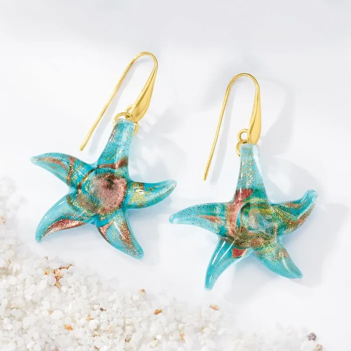 Ross-Simons Italian Murano Glass Starfish Earrings