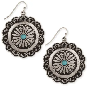 Silver and Turquoise American Earrings