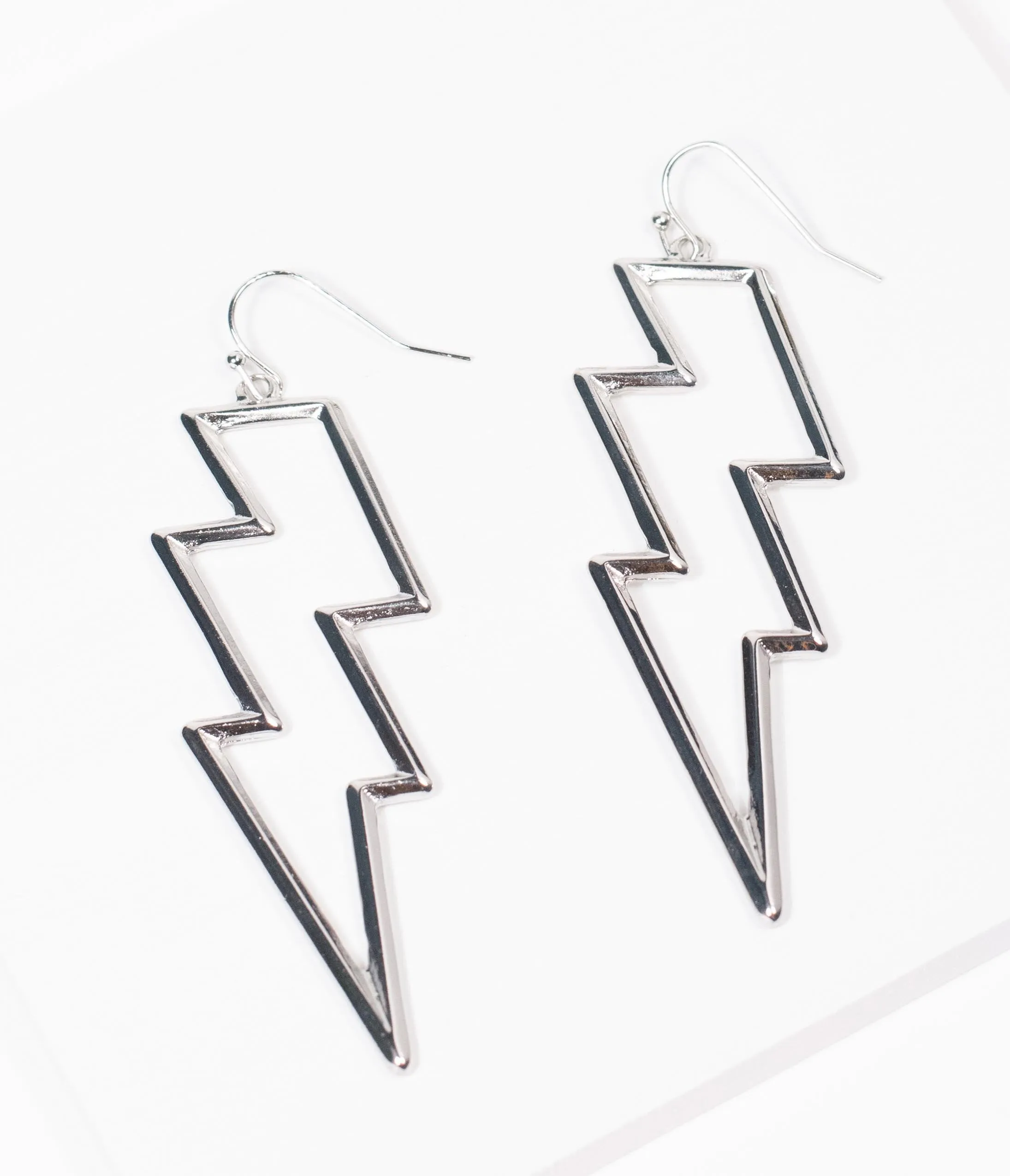 Silver Lightning Bolt Earrings