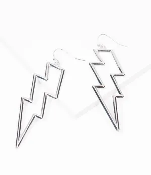 Silver Lightning Bolt Earrings