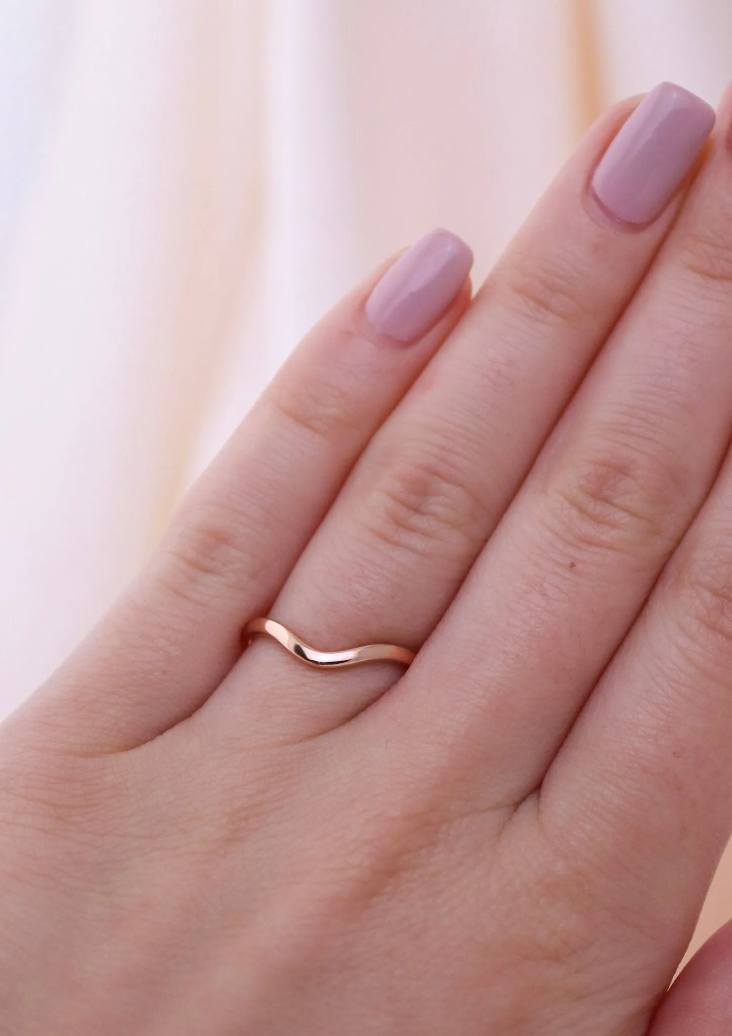 Simple 14K Rose Gold Tiara Band