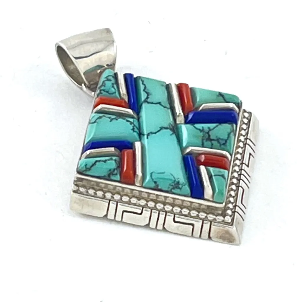 Solid Inlay Pendant<br>By Alvin Tyler Begay