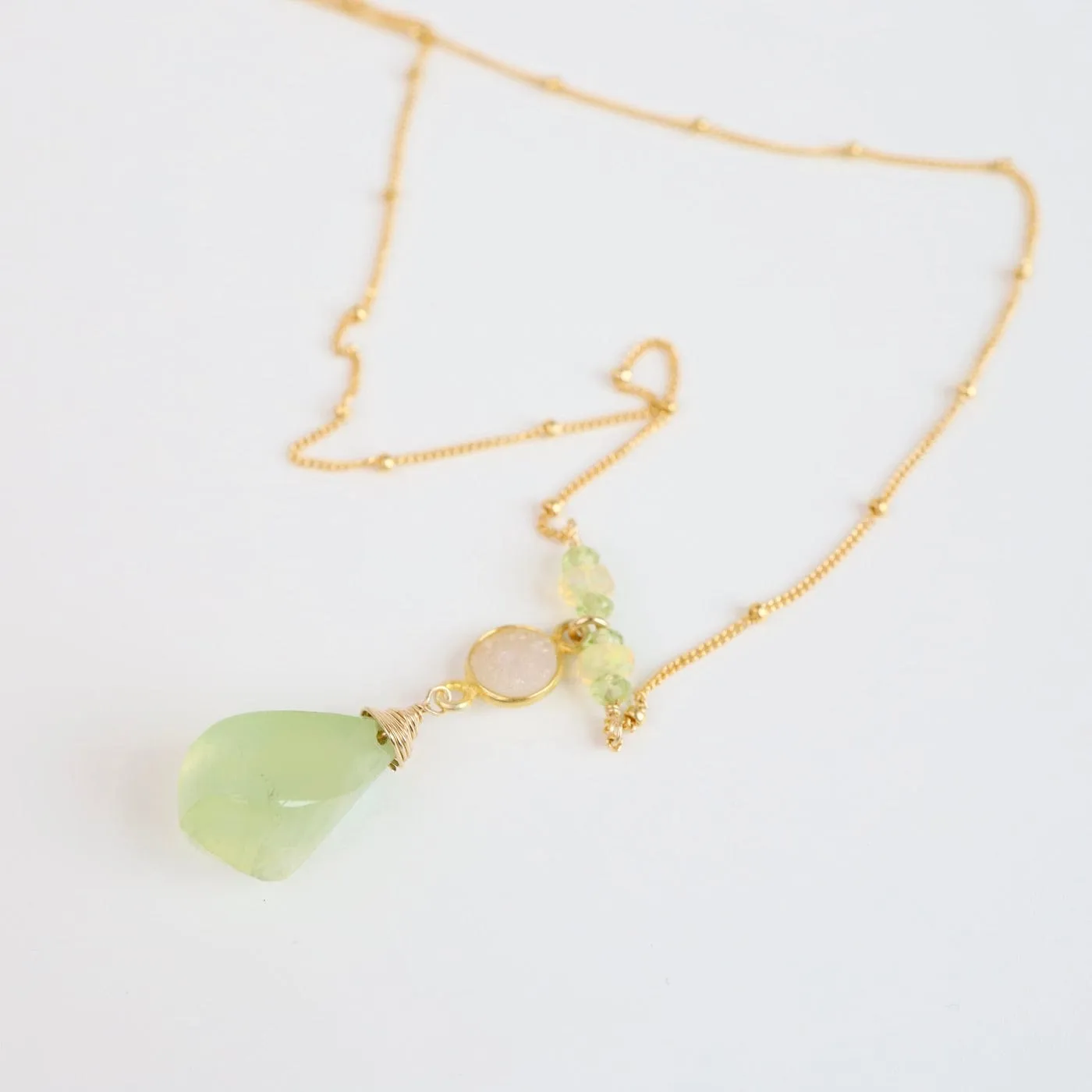 Spiral Prehnite Brio Necklace