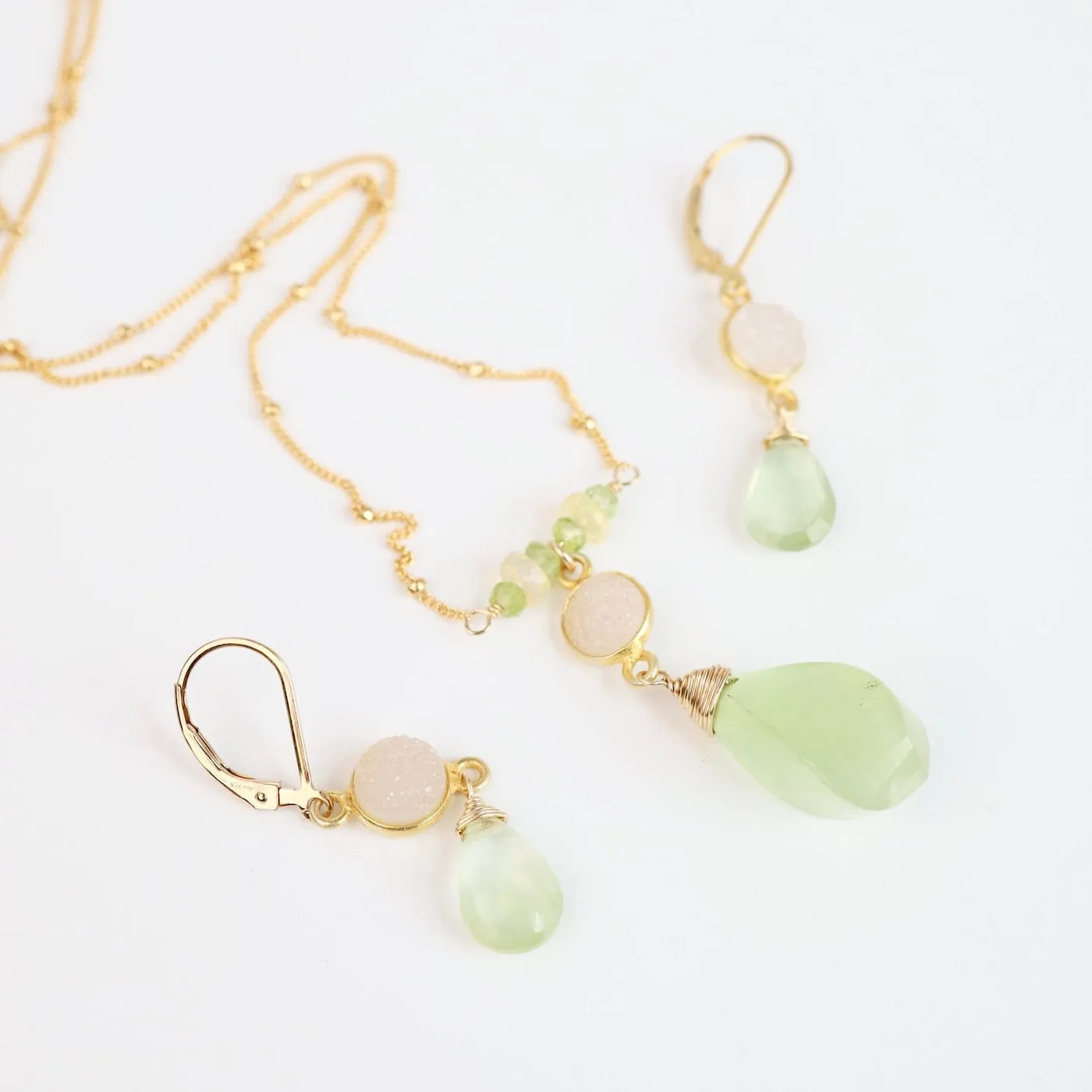 Spiral Prehnite Brio Necklace