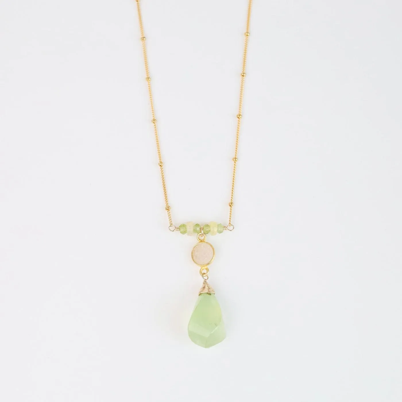 Spiral Prehnite Brio Necklace