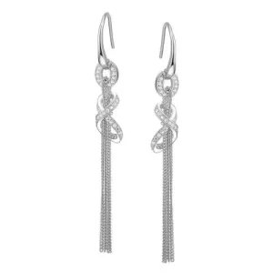 Sterling Silver CZ Shoulder Duster Earrings