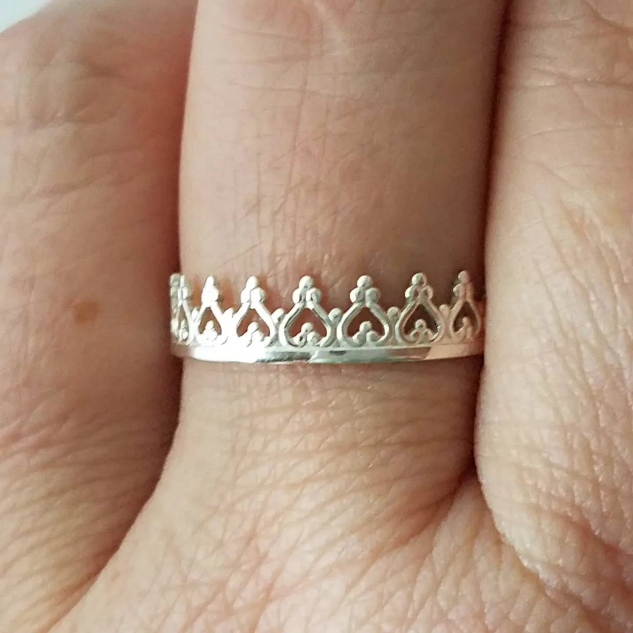 Sterling Silver Princess Crown Ring