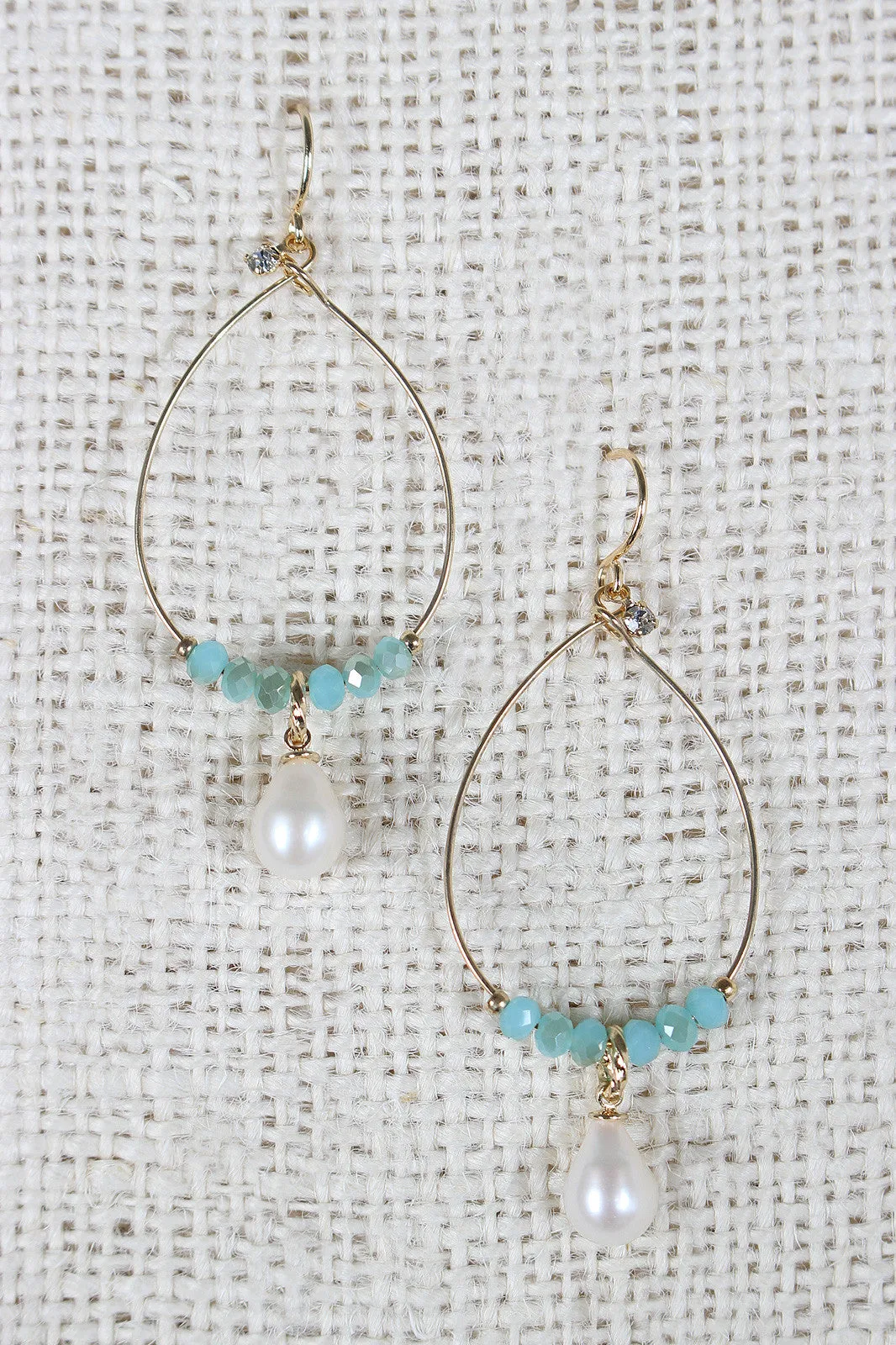 Stones And Pearl Dangle Earrings