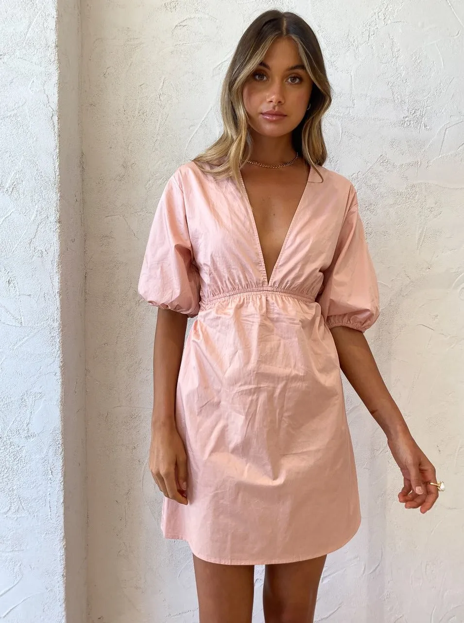 Suboo Rossana Mini Dress in Nude Pink