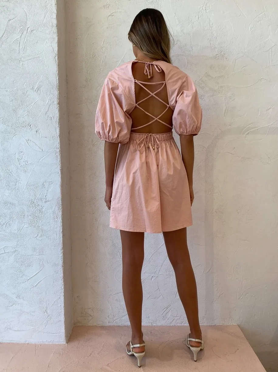 Suboo Rossana Mini Dress in Nude Pink