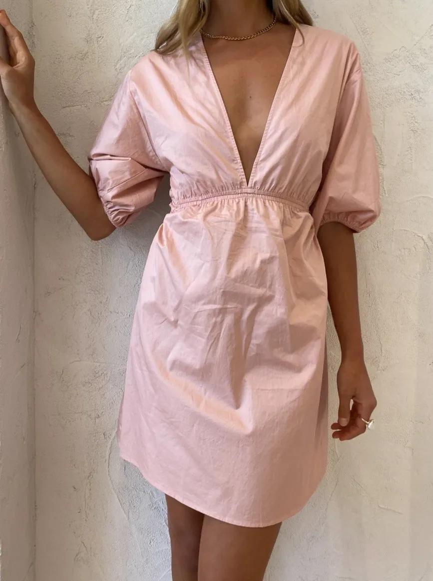 Suboo Rossana Mini Dress in Nude Pink