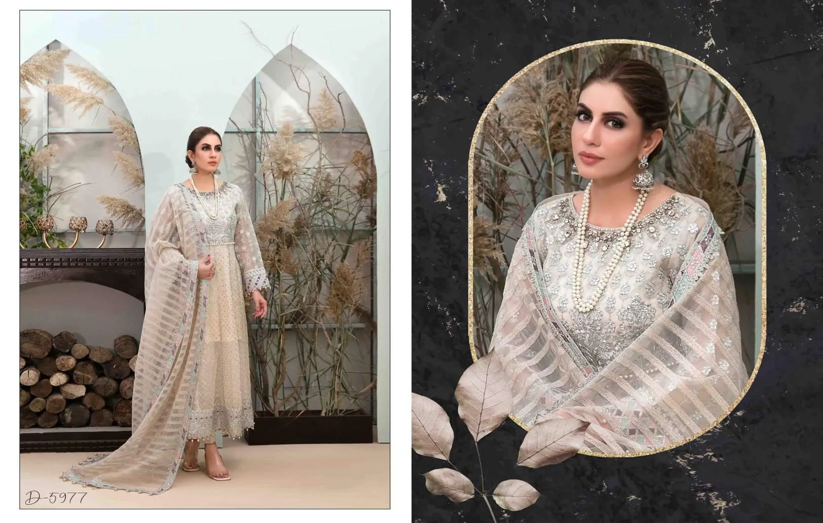 Tawakkal Tiara Embroidered Chiffon Collection – D-5977