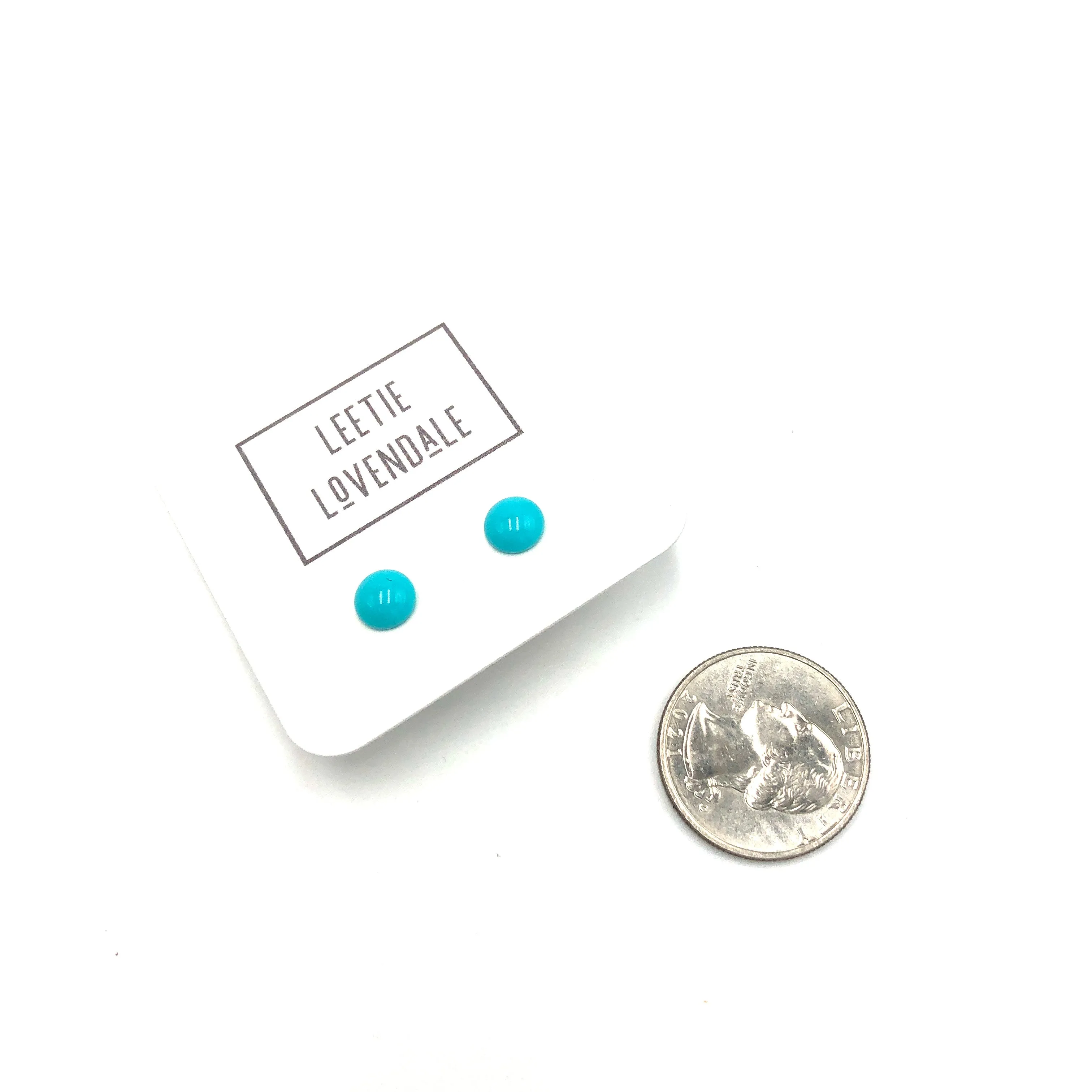 Turquoise Small Retro Button Stud Earrings