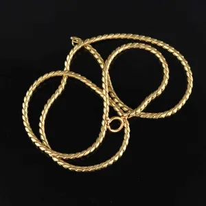 Vintage 14K Gold Serpentine Chain Necklace, Unisex