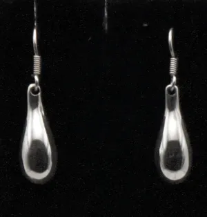 Vintage Handmade Sterling Silver Solid Dangle Earrings