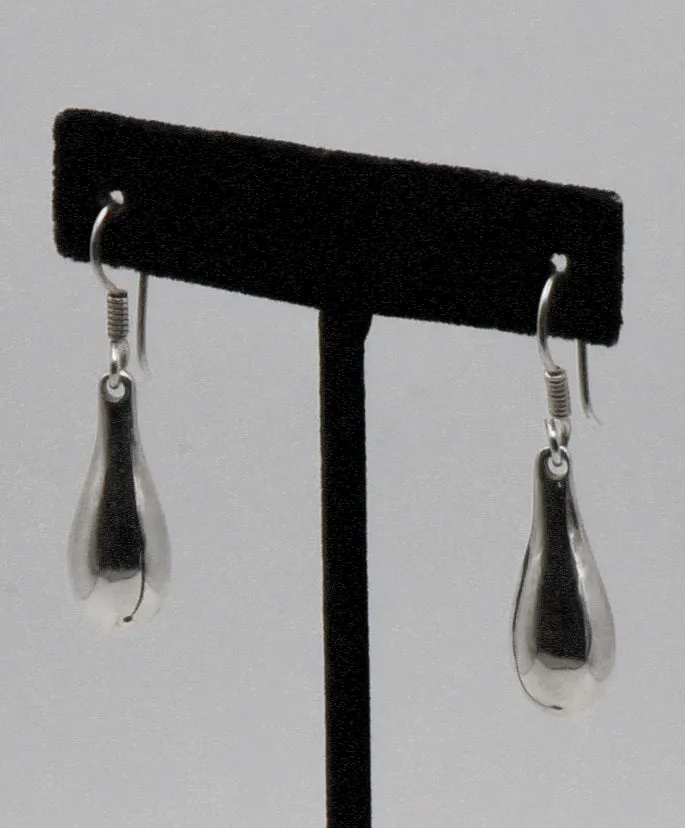 Vintage Handmade Sterling Silver Solid Dangle Earrings