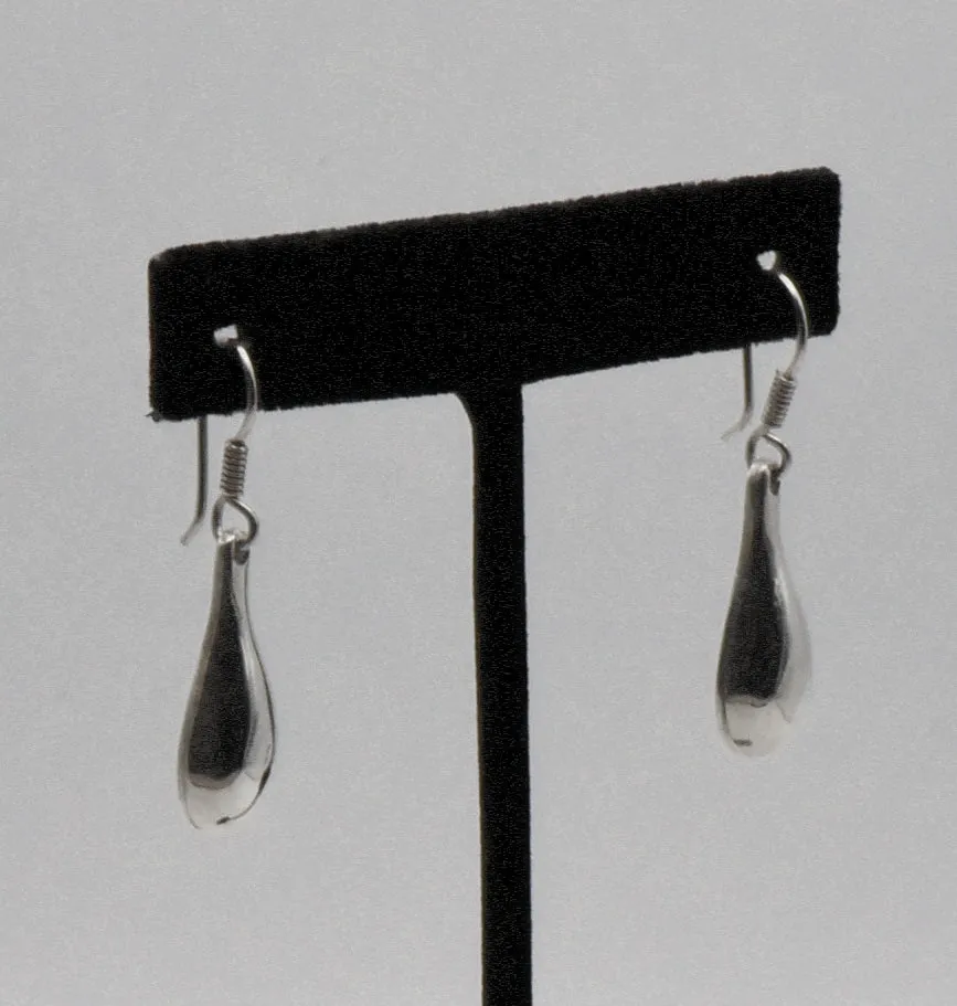 Vintage Handmade Sterling Silver Solid Dangle Earrings